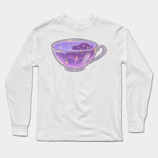 Magical soft night clouds tea cup sticker Long Sleeve T-Shirt